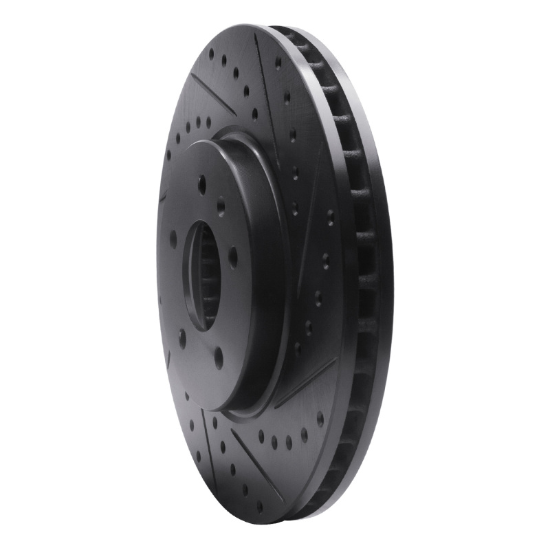 Cadillac STS Brake Rotor (1) - Front Right - R1 Concepts - Drilled & Slotted - Black - `09-`11